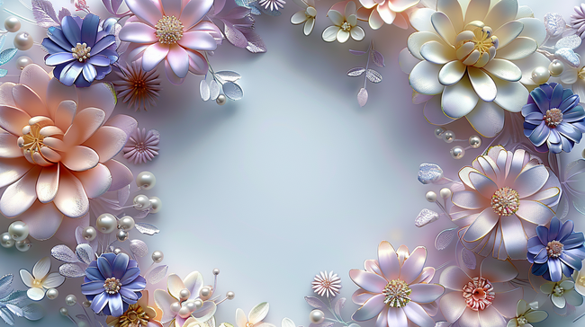 花环珍珠唯美合成创意素材背景图片