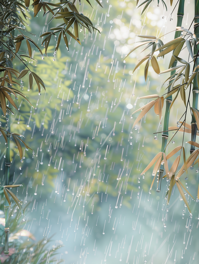 户外雨季河面上树枝树叶的背景图片