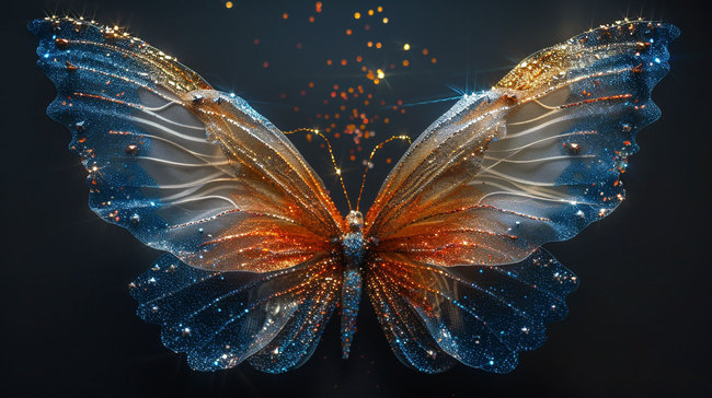 蝴蝶翅膀唯美合成创意素材背景图片