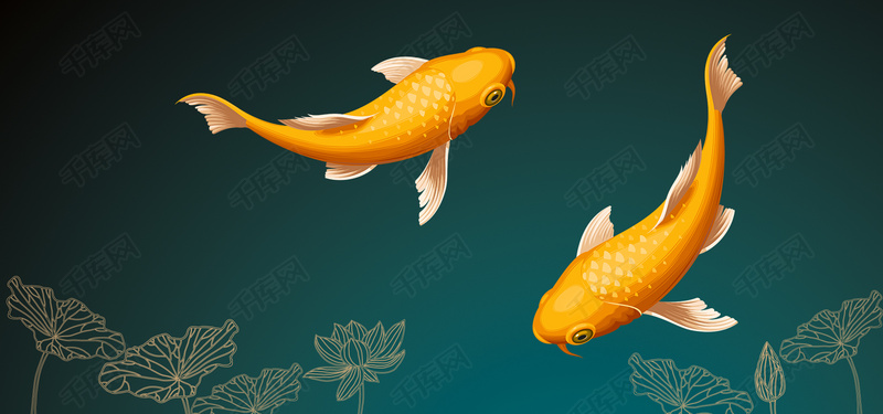 幸运锦鲤金色锦鲤海报背景图片免费下载_海报