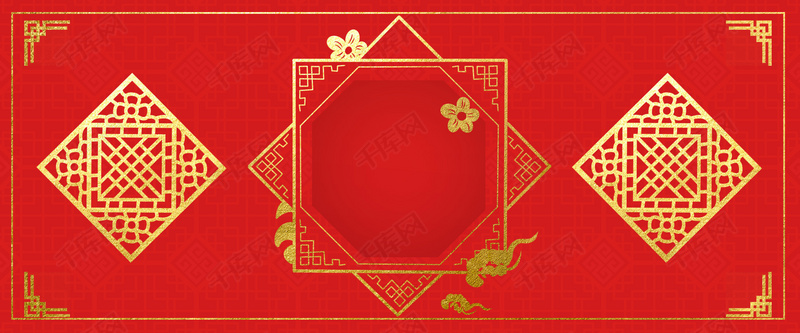 烫金红色喜庆春节猪年背景图片免费下载_海报
