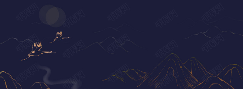 简约线条新中式山峰海报背景图片免费下载_海