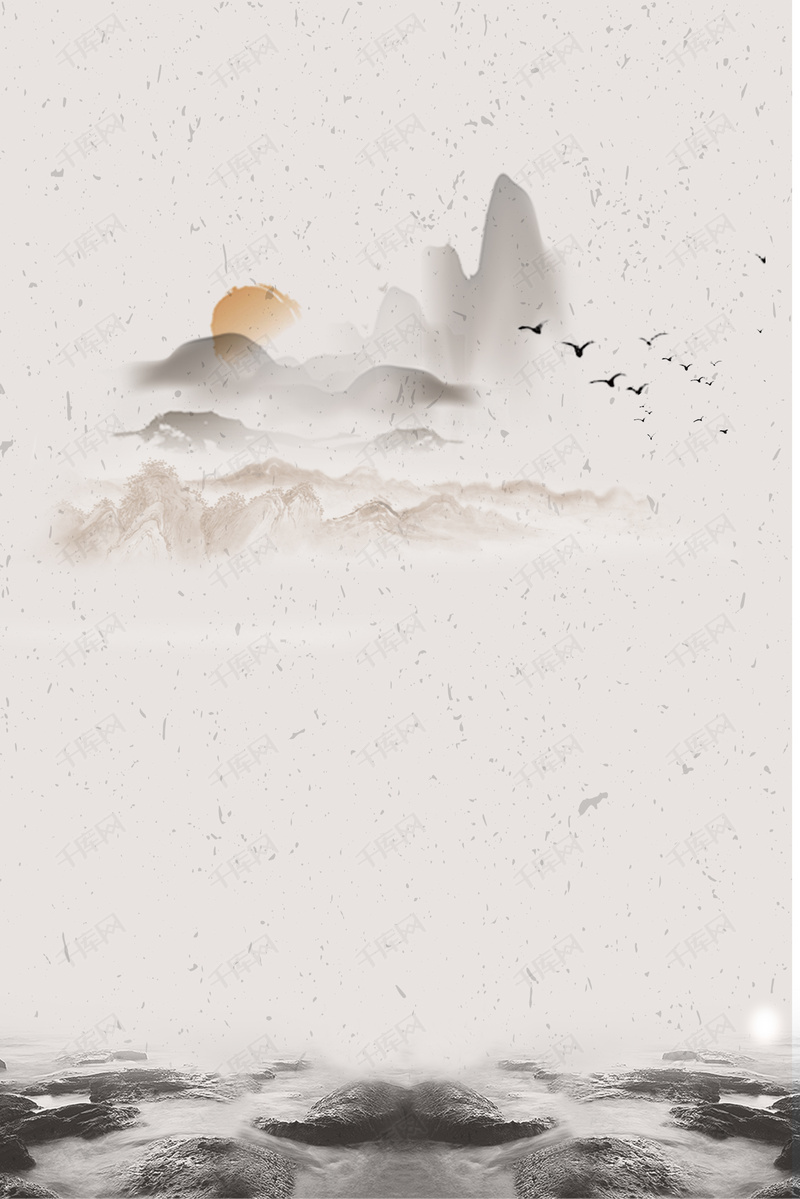 淡雅古风文艺海报背景图片免费下载_广告背景