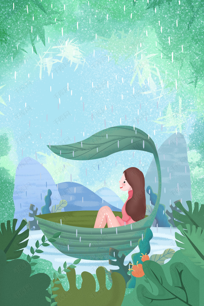 小清新清明节踏青女孩背景图片免费下载_广告