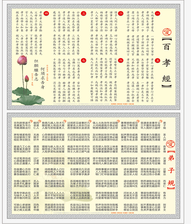 中国风教育百孝经图文素材图片免费下载_高清卡通手绘psd