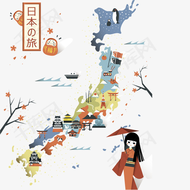 矢量日本岛屿旅游特色素材图片免费下载_高清
