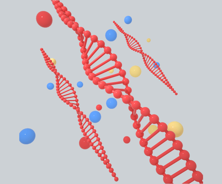 C4D红色DNA遗传螺旋元素