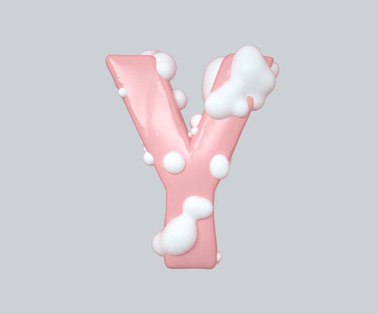 C4D粉嫩奶油蛋糕立体字母Y元素