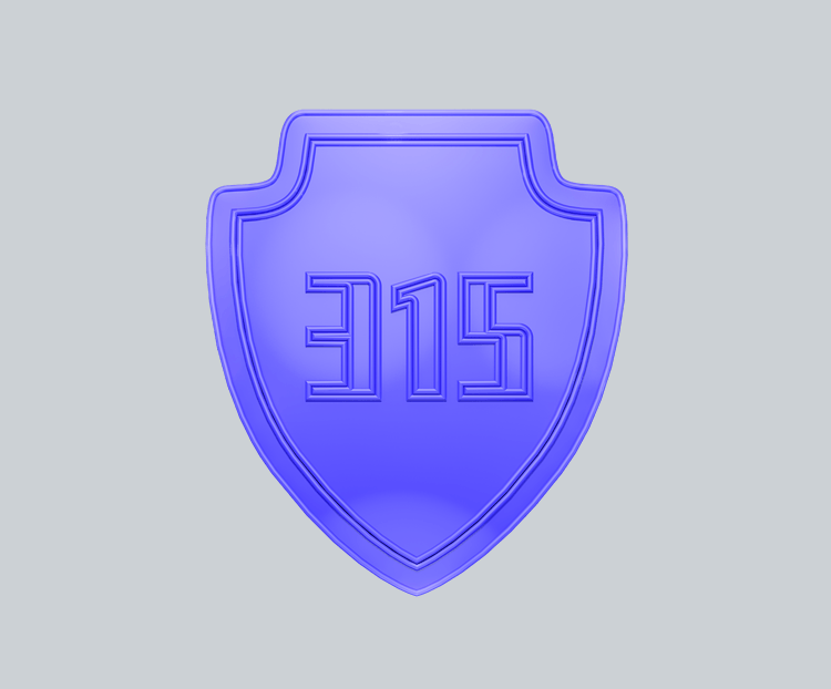 C4D315蓝色立体盾牌