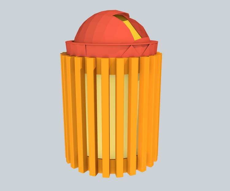 橘黄色垃圾桶