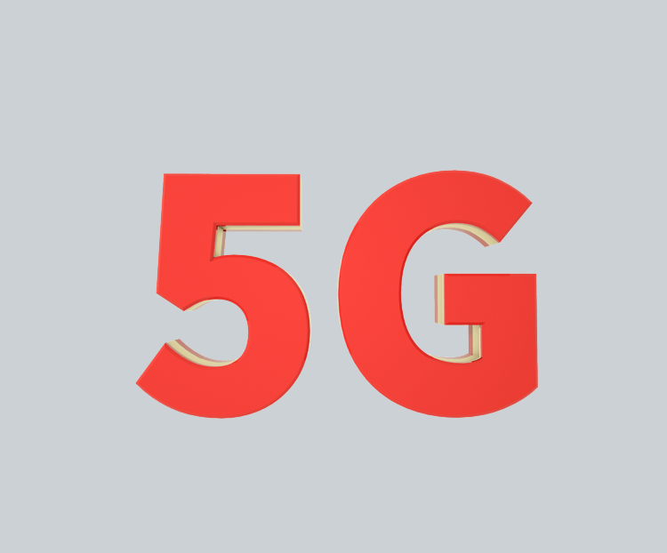 c4d红金色立体5G