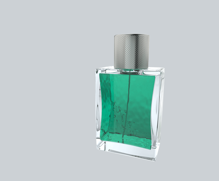 3D绿色玻璃瓶子