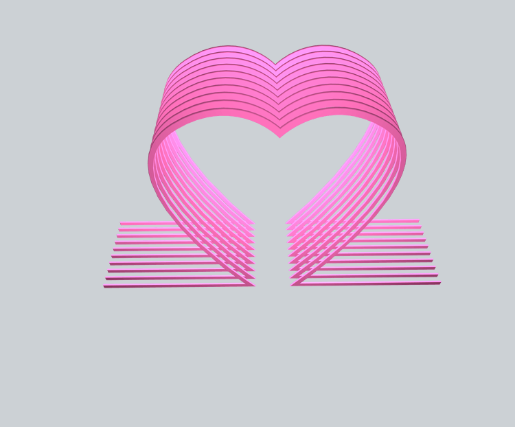 3D粉色爱心场景矢量图