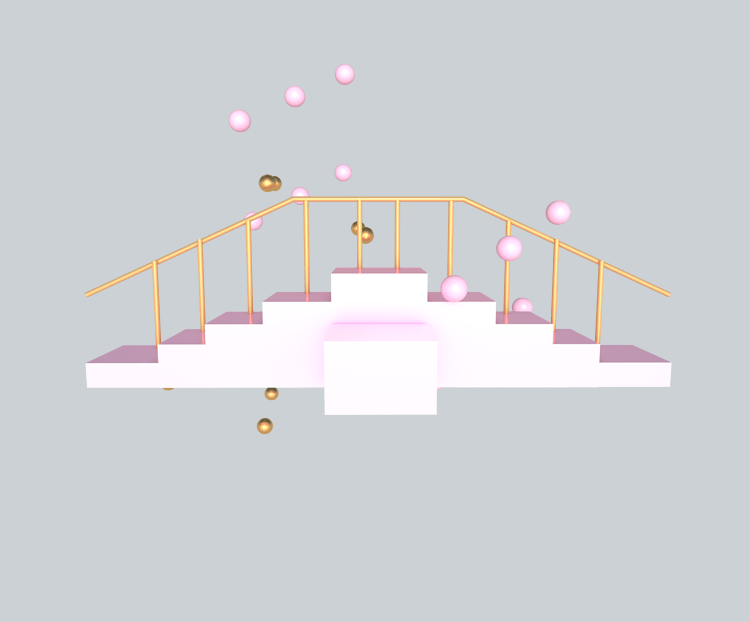 立体粉色楼梯