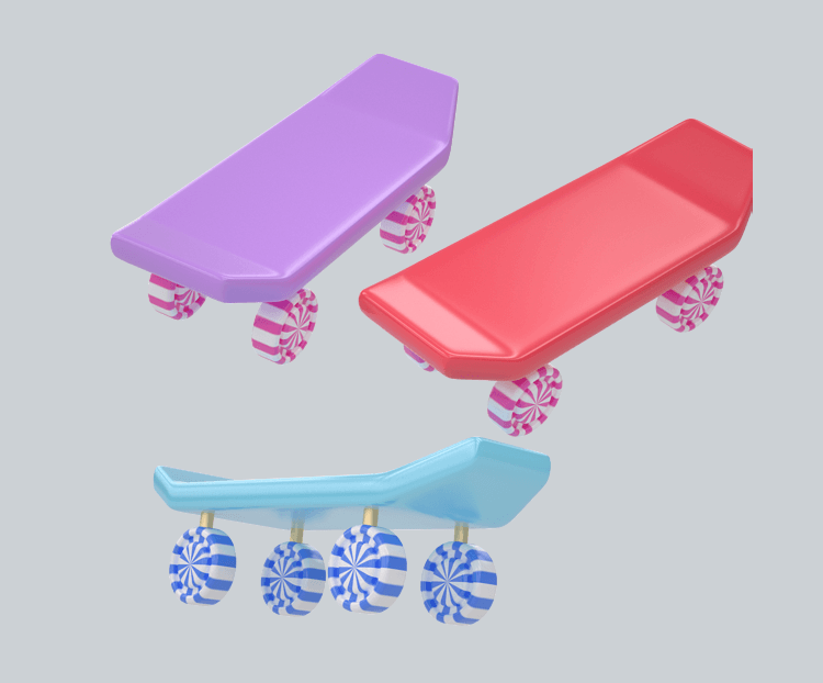 C4D立体滑板车电商免抠图