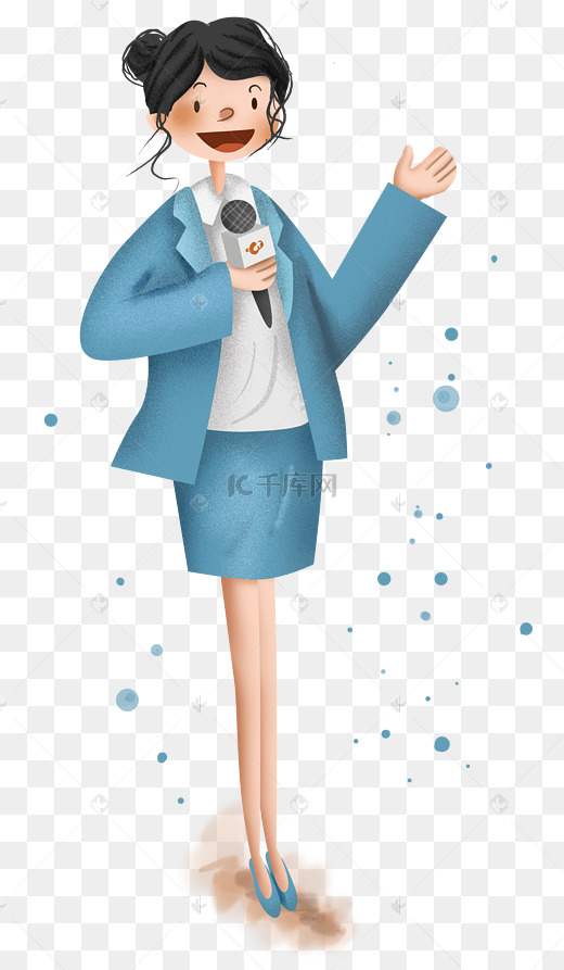 者采访中的女记者图片