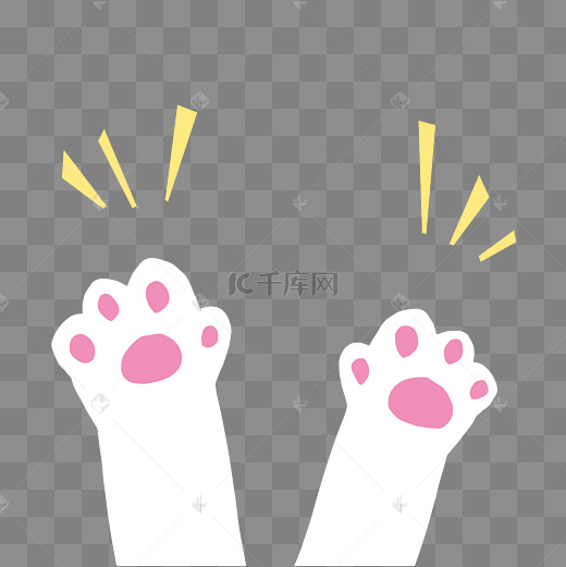小白猫猫爪爪印图片