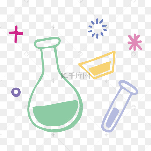 儿童简笔画化学药剂瓶矢量免抠图片