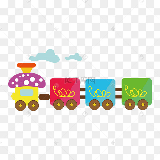 免抠元素 小火车  / 艺术字背景 / 摄影图设计模板 / ui界面插画