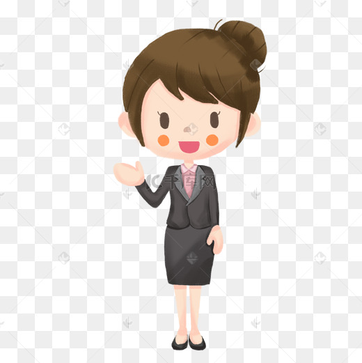 女职员卡通手绘素材图片