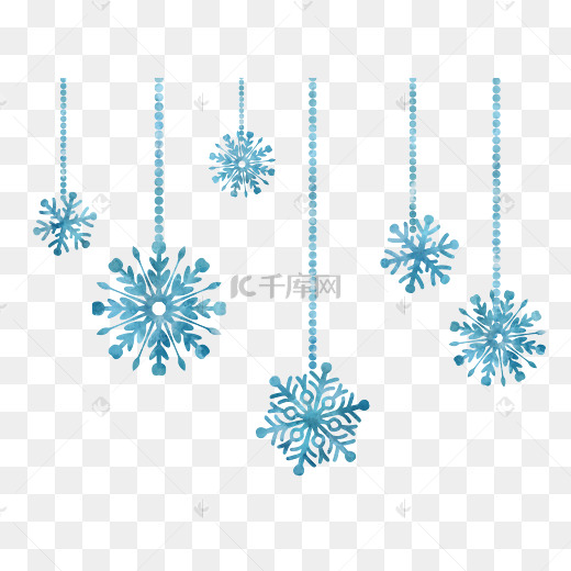 水彩雪花图案装饰边框图片