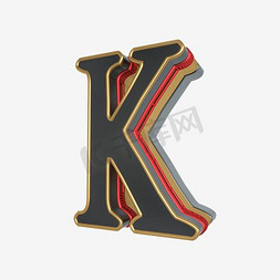 字母K矢量可爱红色爱心英文字母