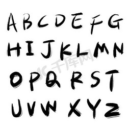 字母字母免抠艺术字图片_千库原创 免扣 英文字母 大写 手写毛笔字 创意字体