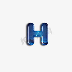 玻璃宝石质感字母H