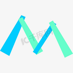 动态图表免抠艺术字图片_彩色折纸字母M