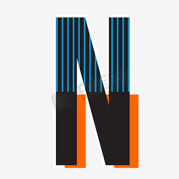 时尚创意科技条纹字母N