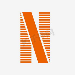 创意凹字体字母n
