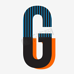 不规制条纹免抠艺术字图片_时尚创意科技条纹字母G