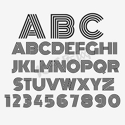 扩散字母免抠艺术字图片_字母 英文字母  线条字体