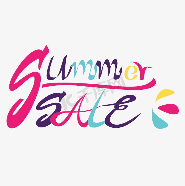 夏日促销SummerSale英文创意字体图片