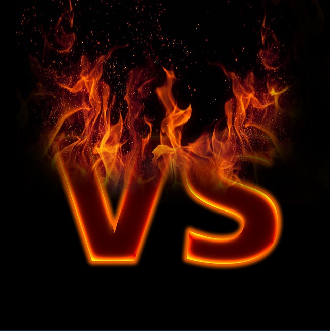 VS比赛火焰字对比PK红色火焰艺术字图片