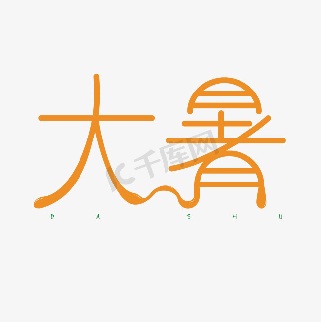 夏季大暑创意艺术字体图片