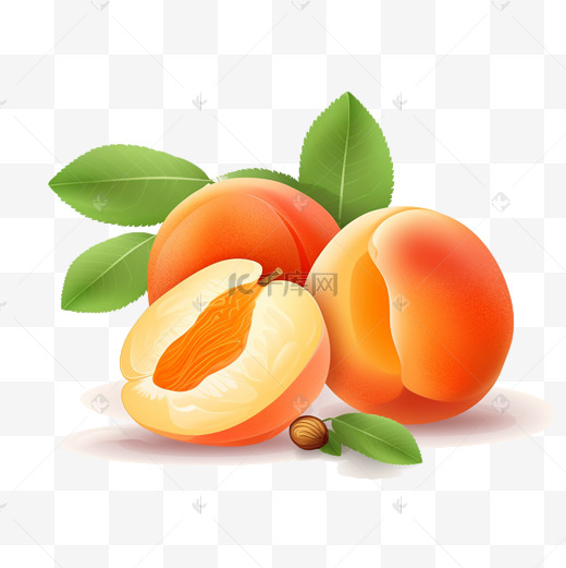 卡通水果手绘桃子水蜜桃黄桃图片