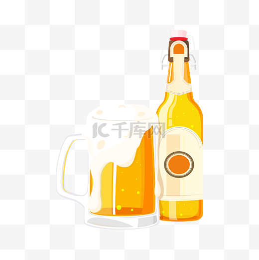 俄罗斯世界杯黄色卡通酒吧啤酒PNG图片