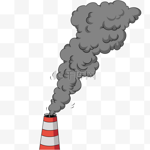 烟雾灰色卡通扁平工业污染图片