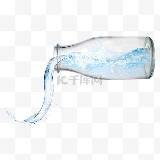 透明玻璃瓶里的水图片