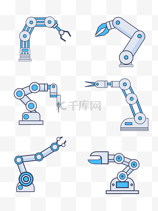 科技机器手臂人工智能蓝色装饰矢量可商用图片