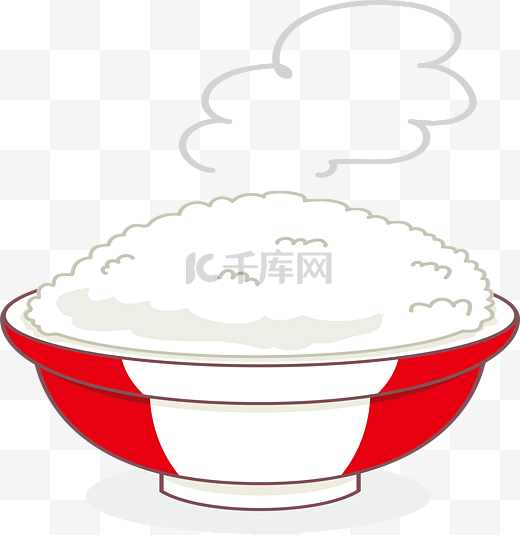 冬天里热气腾腾的米饭矢量图图片