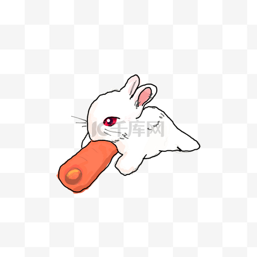 中秋节手绘玉兔胡萝卜图片
