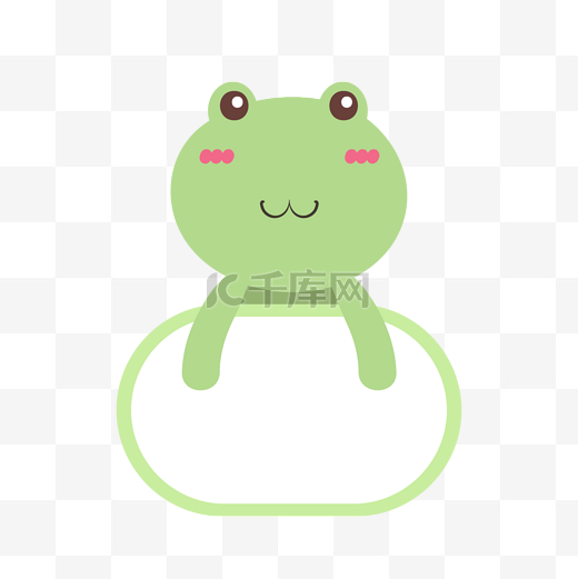 可爱动物青蛙装饰图框素材图片