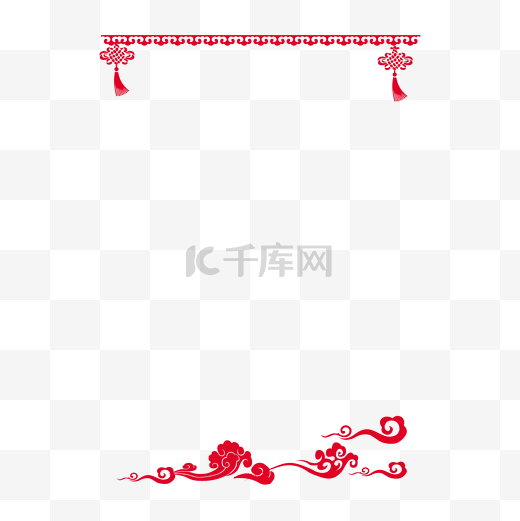 平安结云纹装饰春节新年边框背景图片