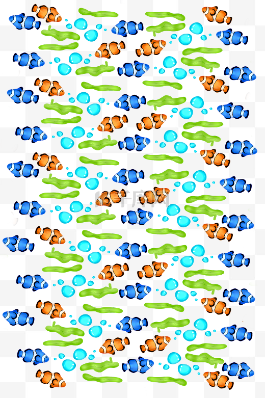 海洋鱼儿底纹插画图片