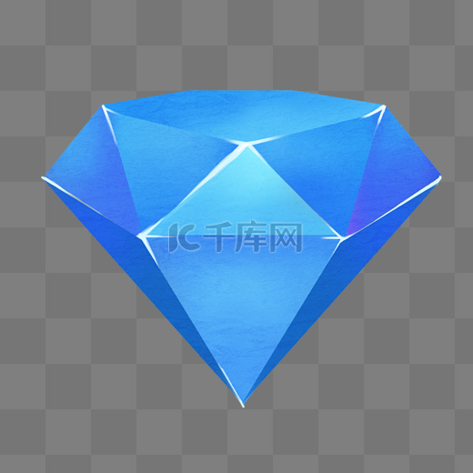 蓝色钻石宝石插画图片