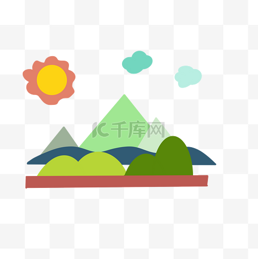 卡通青山矢量图片