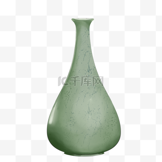 中国风绘制古董花瓶图片