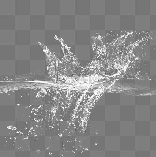 清水溅起的水纹元素图片